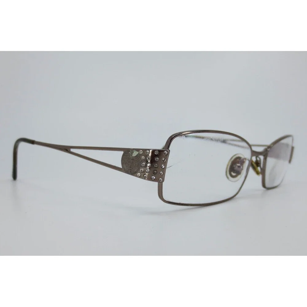 Versace Mod 1117-B Bronze Medusa Rectangular Eyeglasses Frames Italy 135